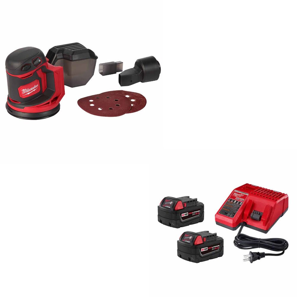 Milwaukee 2648-20 M18 Random Orbit Sander W/ 48-59-1852B M18 18V Starter Kit