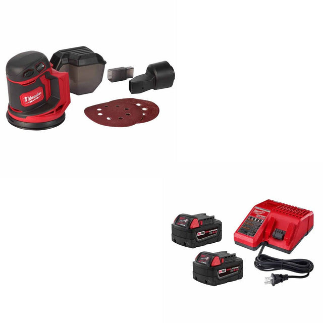 Milwaukee 2648-20 M18 Random Orbit Sander W/ 48-59-1852B M18 18V Starter Kit
