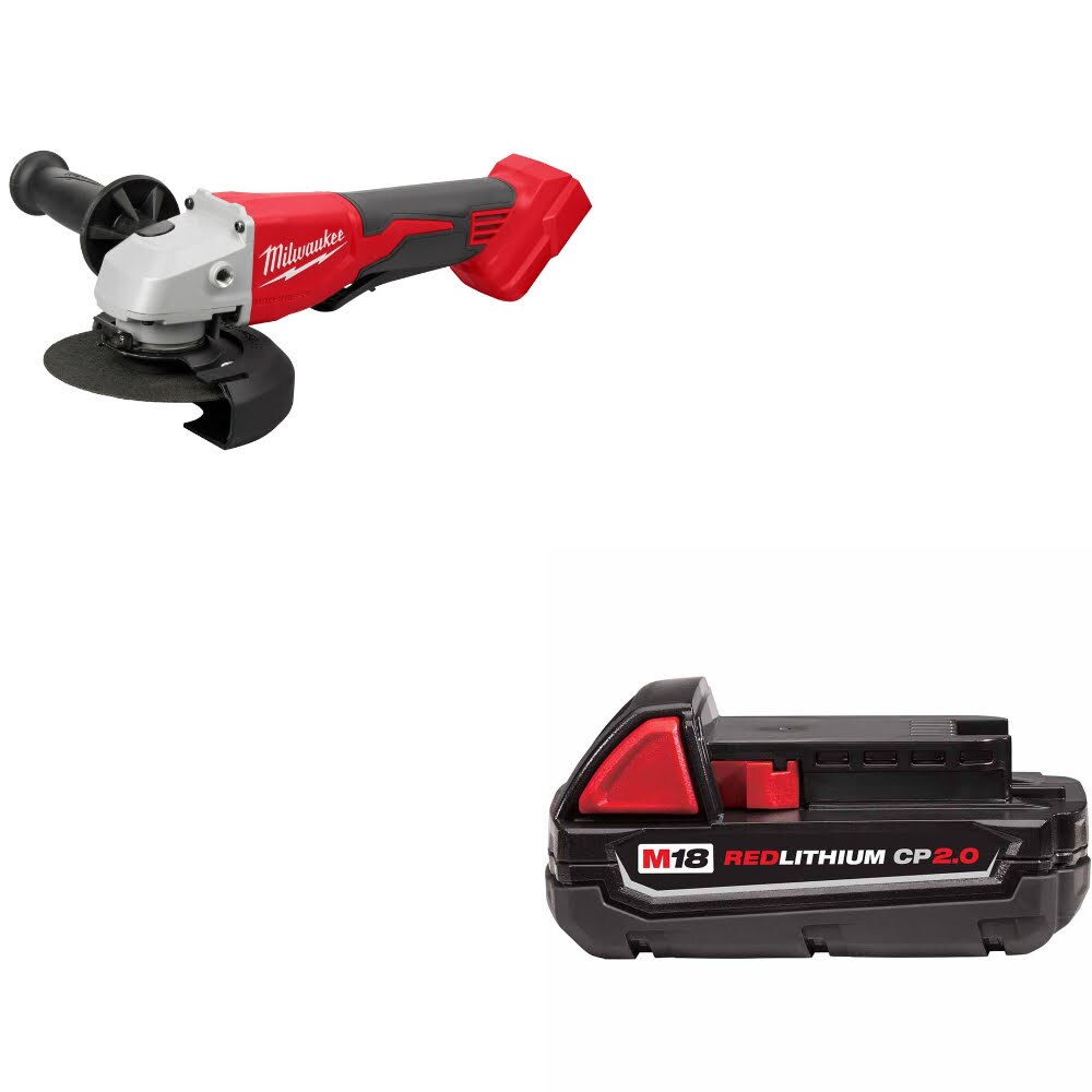 Milwaukee 2686-20 M18 4-1/2"/5" Grinder W/ 48-11-1820 M18 2.0 Battery Pack