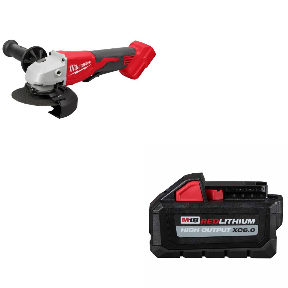 Milwaukee 2686-20 M18 4-1/2"/5" Grinder W/ 48-11-1865 M18 XC6.0 Battery Pack