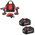 Milwaukee 2691-22 M18 18V 2-Tool Combo Kit W/ 48-11-1862 M18 XC6.0 Battery, 2Pk