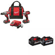 Milwaukee 2691-22 M18 18V 2-Tool Combo Kit W/ 48-11-1868 M18 18V Battery, 2 Pack