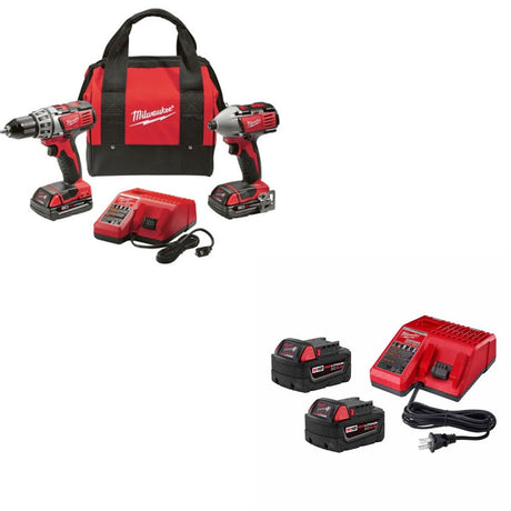 Milwaukee 2691-22 M18 18V 2-Tool Combo Kit W/ 48-59-1852B M18 18V Starter Kit