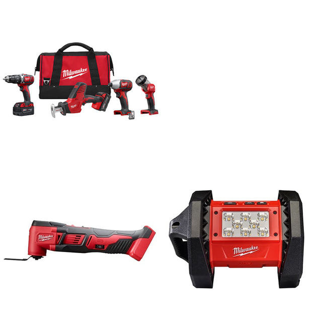 Milwaukee 2695-24 M18 4-Tool Combo Kit W/ FREE 2626-20 M18 Multi-Tool & Light