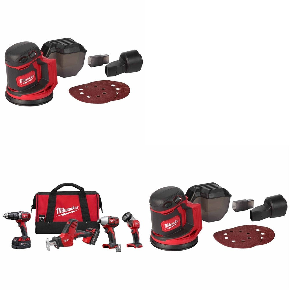 Milwaukee 2695-24 M18 4-Tool Combo W/ FREE (2) 2648-20 Random Orbit Sander