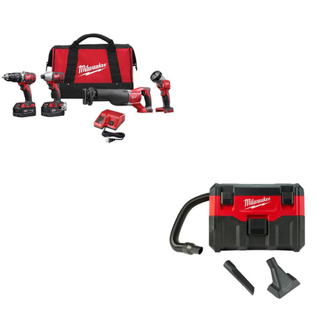 Milwaukee 2696-24 M18 Combo Kit W/ FREE 0880-20 Wet/Dry Vacuum