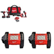 Milwaukee 2696-24 M18 4-Tool Combo Kit W/ FREE 2361-20 M18 Flood Light-2 Pack