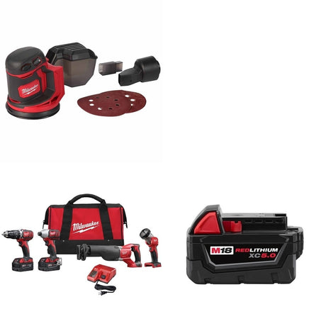 Milwaukee 2696-24 M18 Combo W/ FREE 2648-20 Random Orbit Sander and FREE 48-11-1850 M18 Battery
