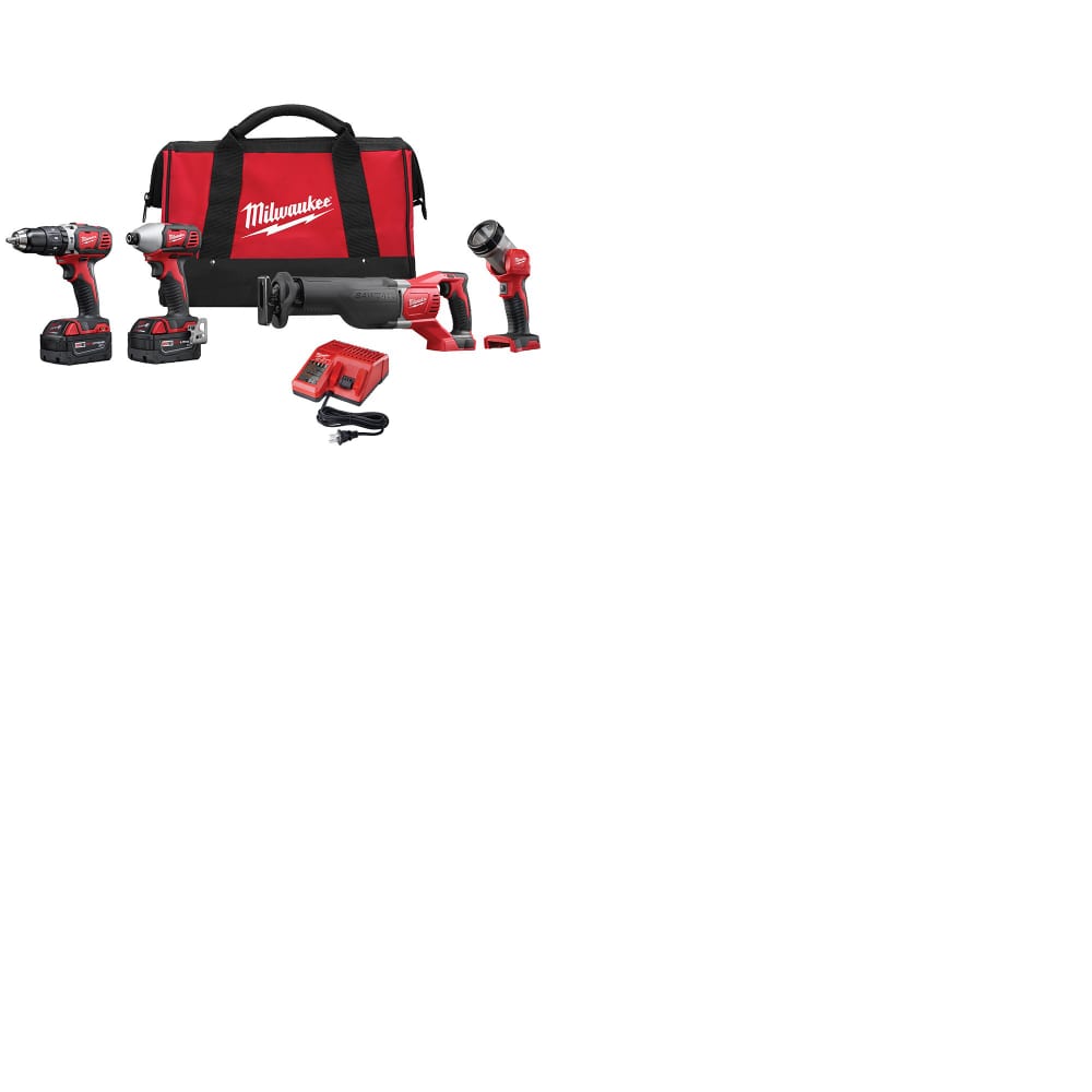 Milwaukee 2696-24 M18 4-Tool Combo Kit w/ FREE 2686-20 M18 Grinder & Multi-Tool