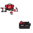 Milwaukee 2696-24 M18 4pc Combo Kit w/ Two 48-11-1850 M18 XC5.0 Batteries