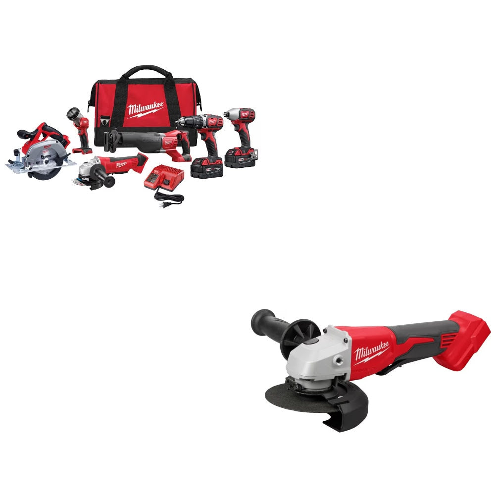 Milwaukee 2696-26 M18 6-Tool Kit W/ FREE 2686-20 Brushless Grinder