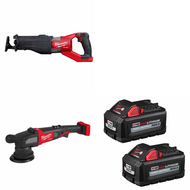 Milwaukee 2722-20 M18 FUEL SAWZALL W/ 2684-20 M18 Polisher & FREE Battery 2 Pack