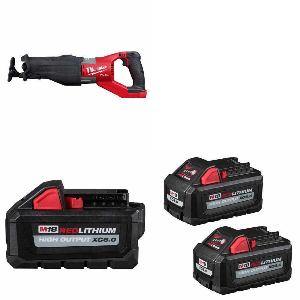 Milwaukee 2722-20 M18 FUEL SAWZALL W/ 48-11-1865 M18 Battery & FREE Battery-2Pk