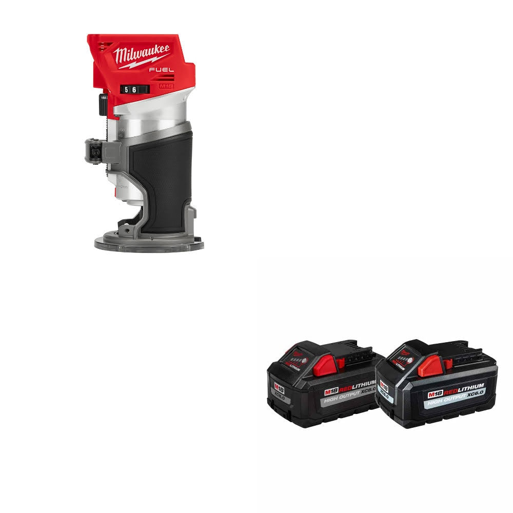 Milwaukee 2723-20 M18 FUEL Router, Bare W/ 48-11-1868 M18 18V Battery, 2 Pack