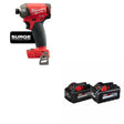 Milwaukee 2760-20 M18 FUEL 1/4" Hex Driver W/ 48-11-1868 M18 18V Battery, 2 Pack