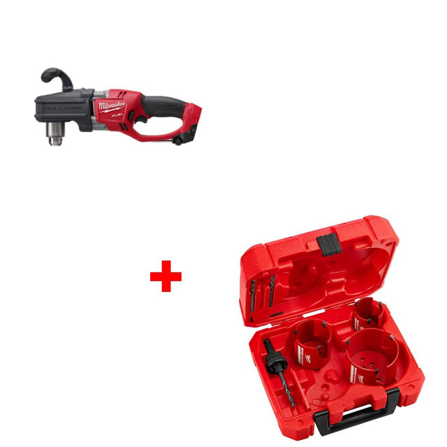 Milwaukee 2807-20 M18 FUEL Right Angle Drill w/ FREE 49-56-9280 7Pc Big Hawg
