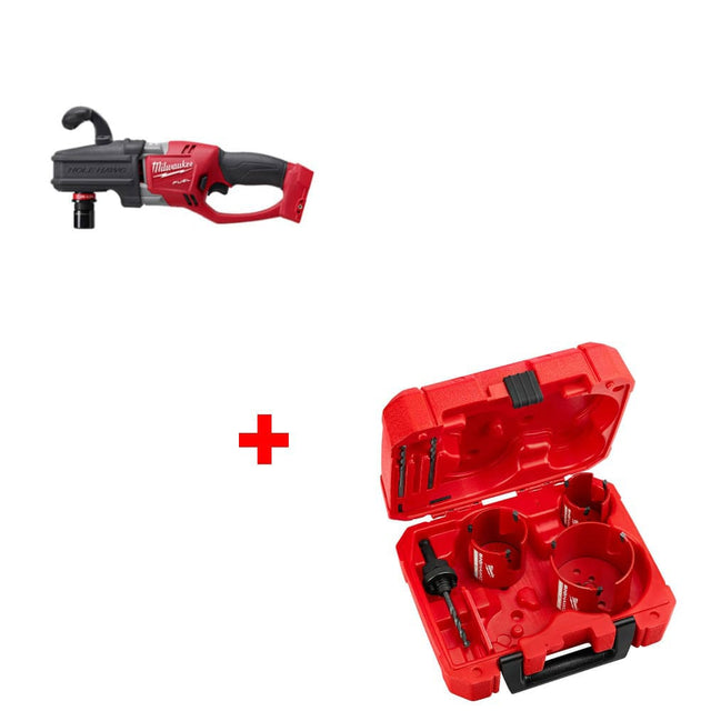 Milwaukee 2808-20 M18 FUEL Right Angle Drill w/ FREE 49-56-9280 7Pc Big Hawg