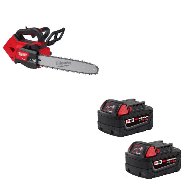 Milwaukee 2826-20T M18 FUEL 14" Chainsaw W/ 48-11-1852 M18 XC5.0 Battery, 2 Pack