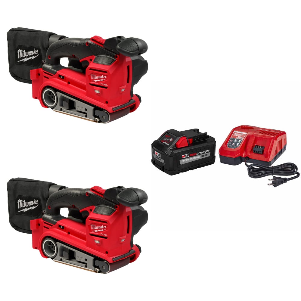 Milwaukee 2832-20 M18 FUEL Sander, 2Pk w/ FREE 48-59-1880 M18 XC8.0 Starter Kit