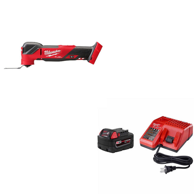 Milwaukee 2836-20 M18 FUEL Multi-Tool, Bare W/ 48-59-1850 M18 XC5.0 Starter Kit