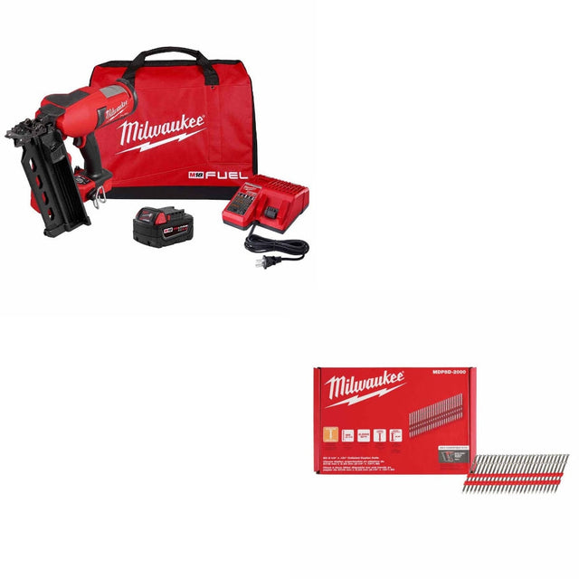 Milwaukee 2844-21 Duplex Nailer Kit W/ FREE MDP8D-2000 Duplex Nails