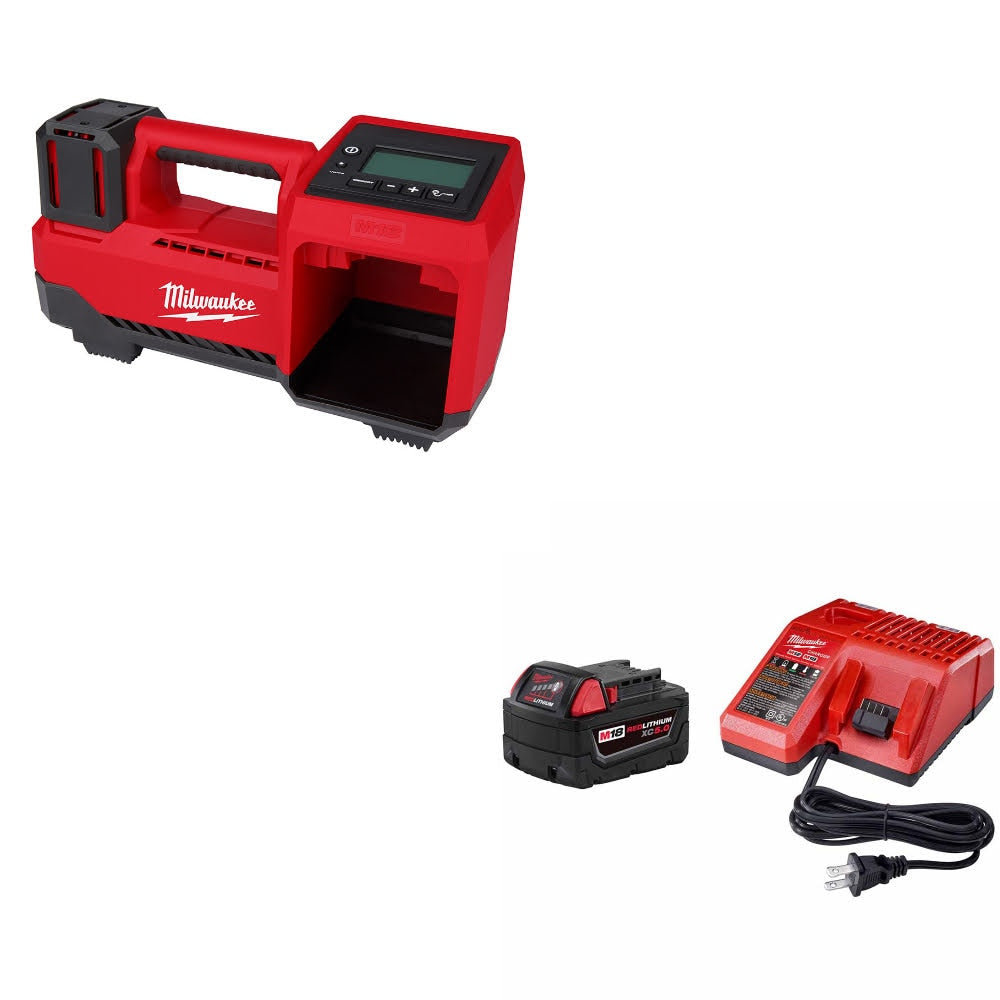 Milwaukee 2848-20 M18 Tire Inflator, Bare W/ 48-59-1850 M18 XC5.0 Starter Kit