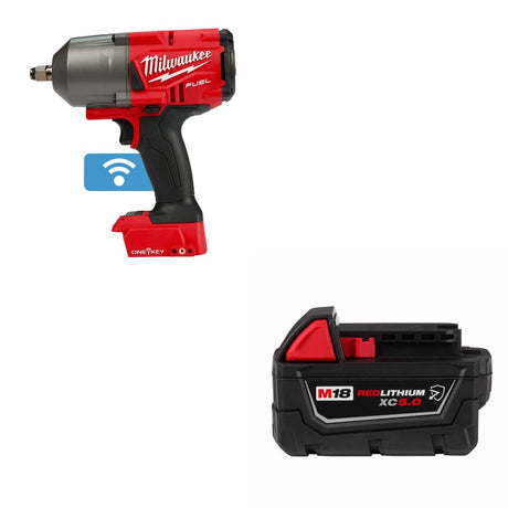 Milwaukee 2863-20 M18 FUEL Impact Wrench w/ FREE 48-11-1850R M18 XC5.0 Battery