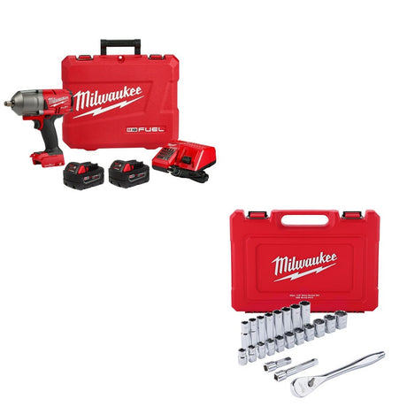 Milwaukee 2863-22R High Torque Impact Wrench Kit W/ FREE Socket Set