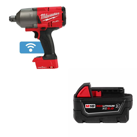 Milwaukee 2864-20 M18 FUEL Impact Wrench w/ FREE 48-11-1850R M18 XC5.0 Battery