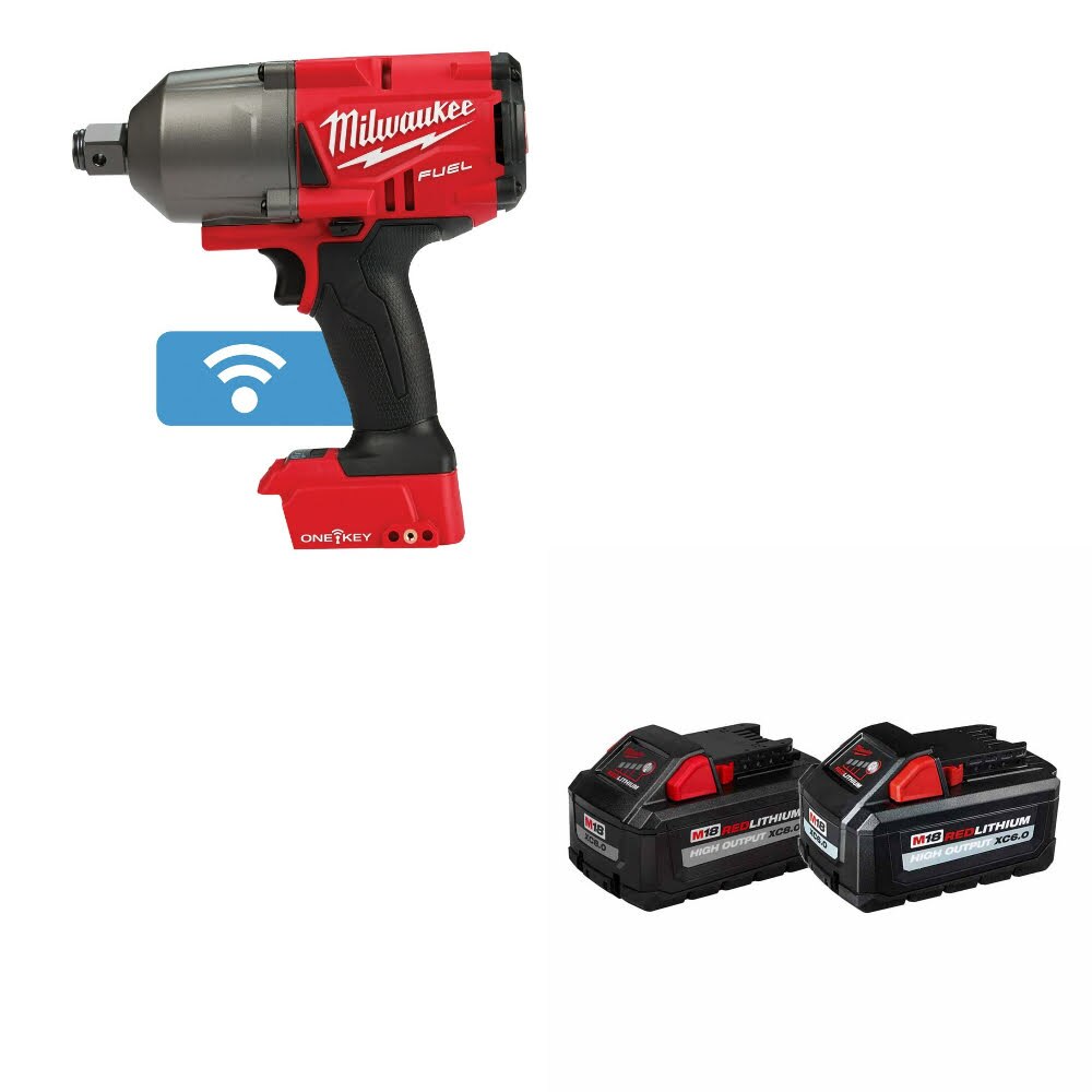 Milwaukee 2864-20 M18 FUEL Impact Wrench 3/4" W/ 48-11-1868 M18 18V Battery, 2Pk
