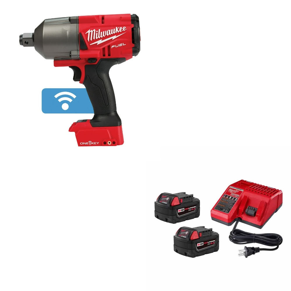 Milwaukee 2864-20 M18 FUEL Impact Wrench 3/4" W/ 48-59-1852B M18 18V Starter Kit