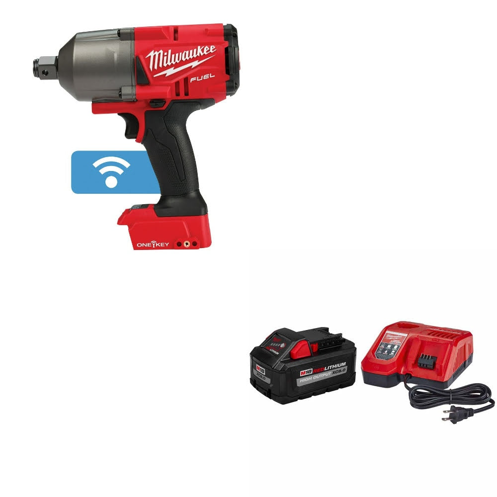 Milwaukee 2864-20 M18 FUEL Impact Wrench 3/4" W/ 48-59-1880 M18 XC8 Starter Kit