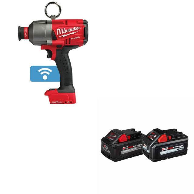 Milwaukee 2865-20 M18 FUEL Impact Wrench W/ 48-11-1868 M18 18V Battery, 2 Pack