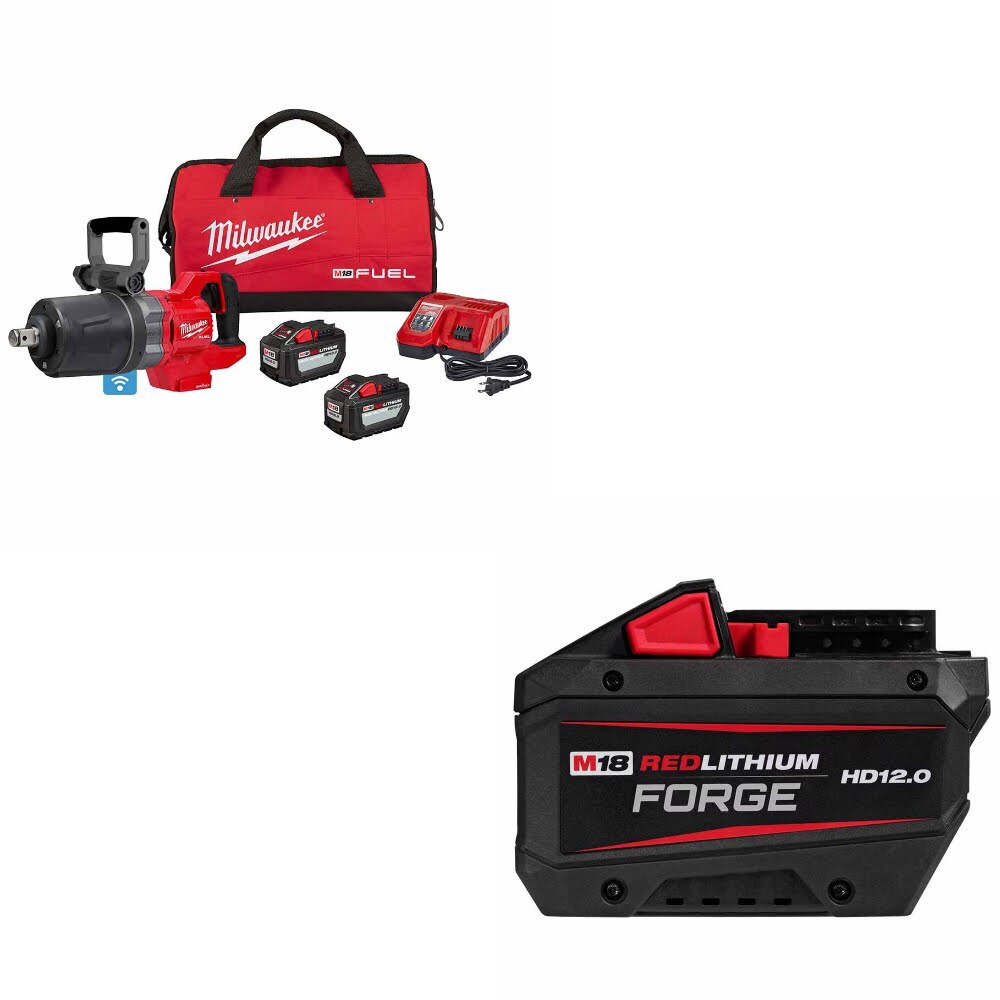 Milwaukee 2868-22HD 1" D?Handle Impact Wrench Kit W/ FREE 48-11-1813 Battery
