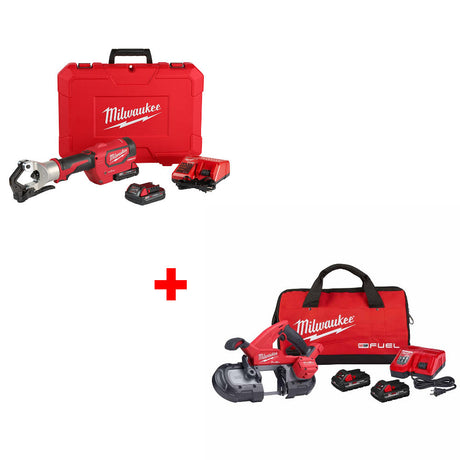 Milwaukee 2877-22 M18 750 MCM Crimper W/ FREE 2829-22 M18 FUEL Band Saw Kit