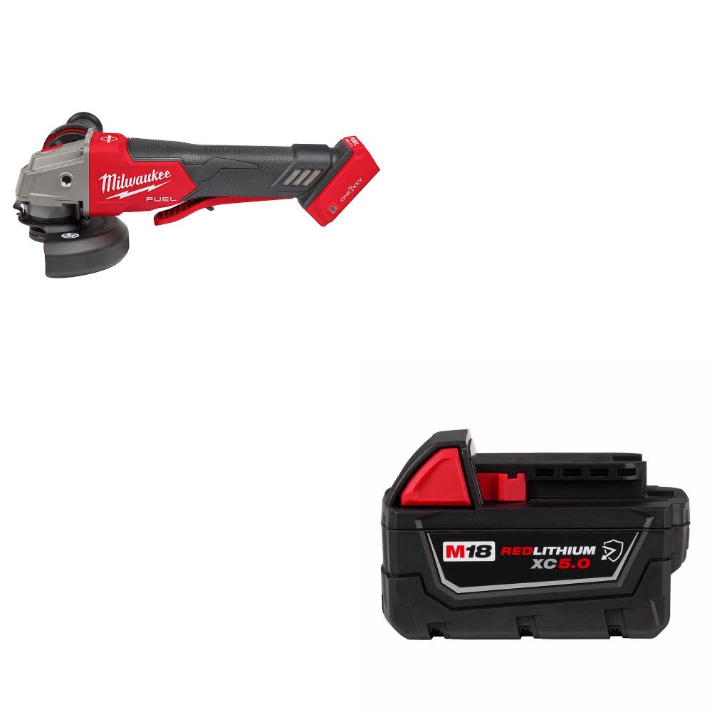 Milwaukee 2882-20 M18 FUEL 4-1/2"/5" Grinder W/ 48-11-1850R M18 XC5.0 Battery