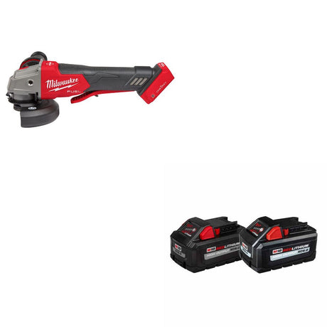 Milwaukee 2882-20 M18 FUEL 4-1/2"/5" Grinder W/ 48-11-1868 M18 18V Battery, 2Pk