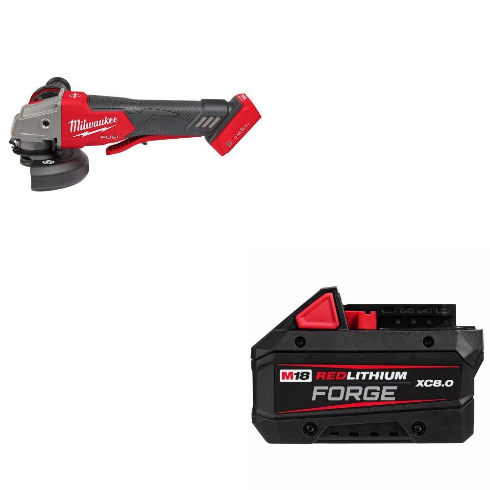 Milwaukee 2882-20 M18 FUEL 4-1/2"/5"  Grinder W/ 48-11-1881 M18 XC8 Battery Pack