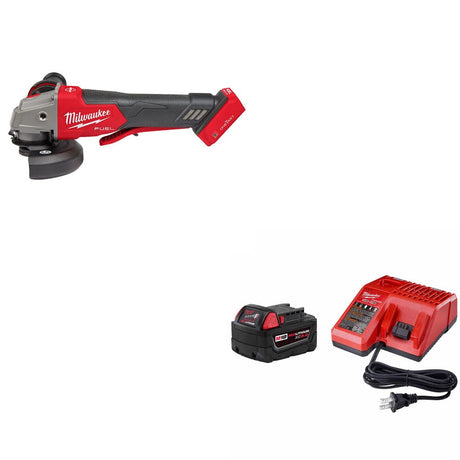 Milwaukee 2882-20 M18 FUEL 4-1/2"/5" Grinder W/ 48-59-1850 M18 XC5.0 Starter Kit