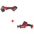 Milwaukee 2882-22 M18 FUEL Grinder Kit w/ 2719-20 M18 FUEL Hackzall, Bare