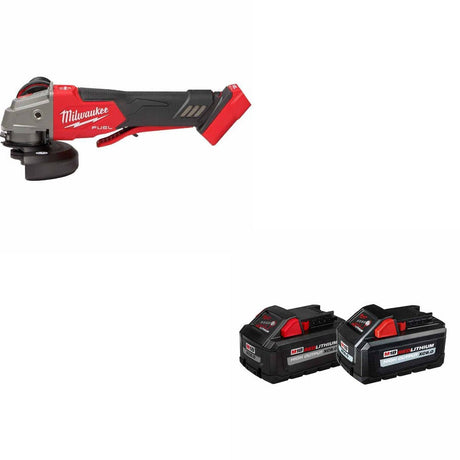 Milwaukee 2888-20 M18 FUEL 4-1/2"/5" Grinder W/ 48-11-1868 M18 18V Battery, 2Pk