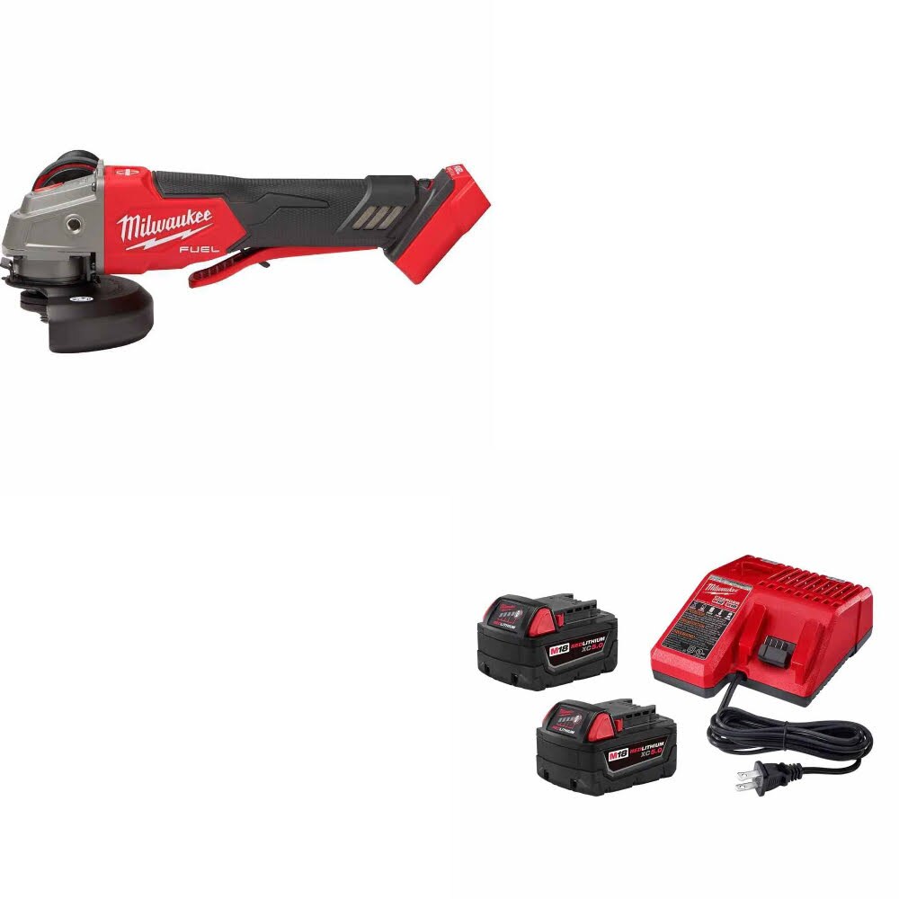 Milwaukee 2888-20 M18 FUEL 4-1/2"/5" Grinder W/ 48-59-1852B M18 18V Starter Kit