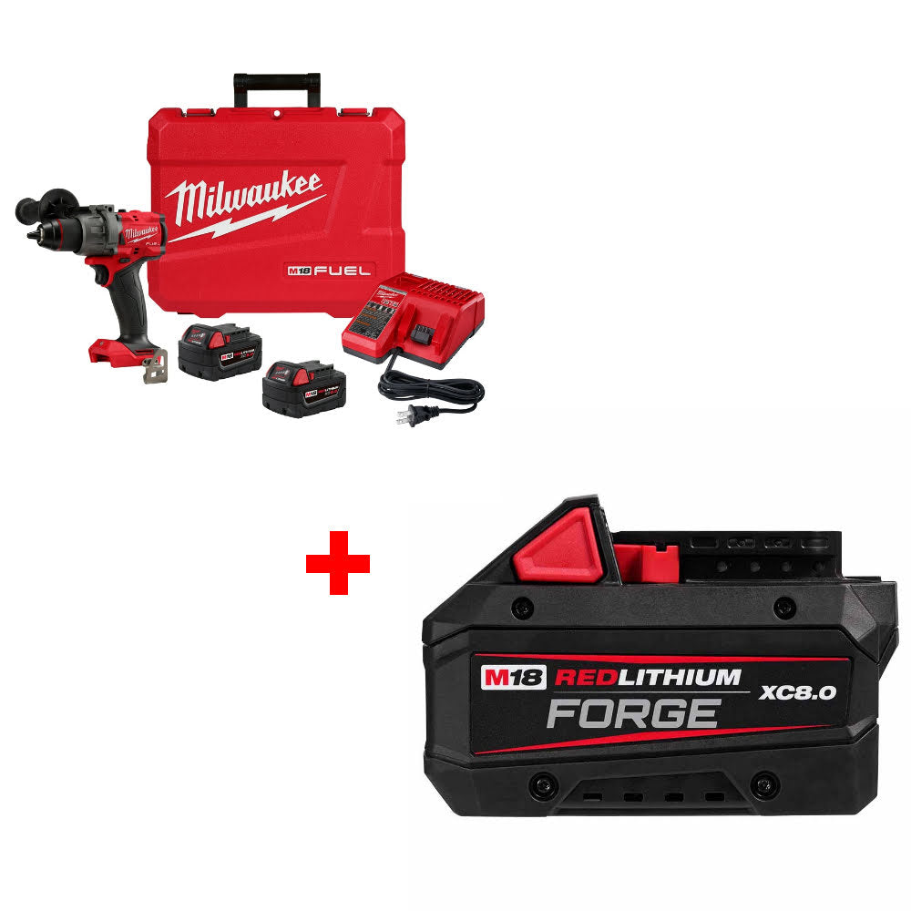 Milwaukee 2904-22 M18 FUEL Drill/Driver Kit W/ FREE 48-11-1881 M18 Battery Pack