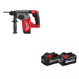 Milwaukee 2912-20 M18 FUEL 1" Rotary Hammer W/ 48-11-1868 M18 18V Battery, 2Pk