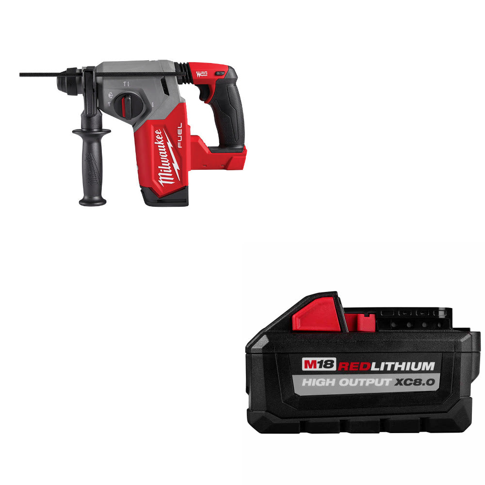 Milwaukee 2912-20 M18 FUEL 1" Rotary Hammer W/ FREE 48-11-1880 M18 XC8.0 BATTERY