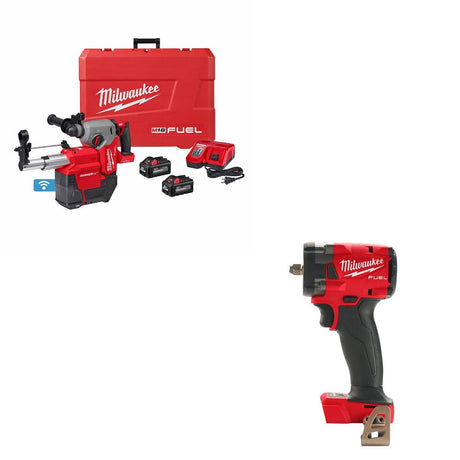 Milwaukee 2914-22DE Rotary Hammer Kit W/ FREE 2854-20 Impact Wrench