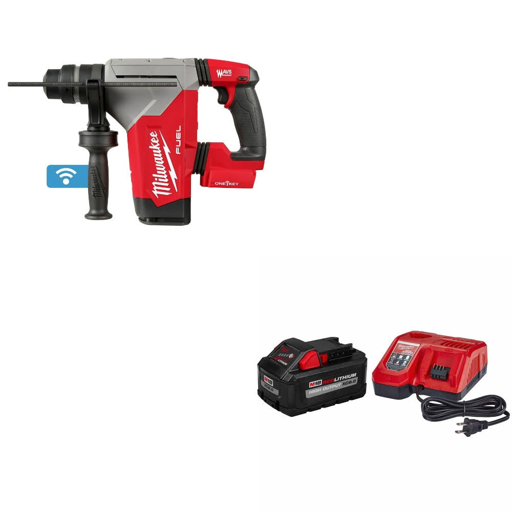 Milwaukee 2915-20 M18 FUEL 1-1/8" Rotary Hammer W/ 48-59-1880 M18 Starter Kit