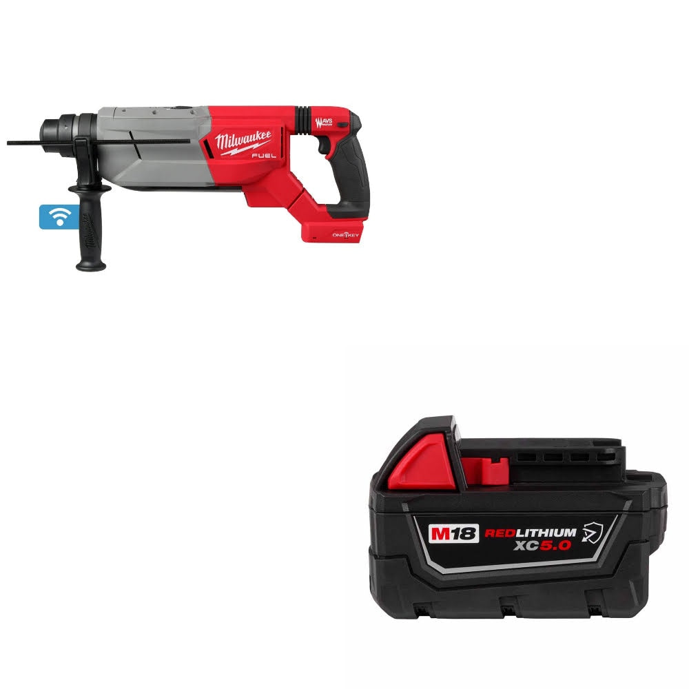 Milwaukee 2916-20 M18 FUEL 1-1/4" Rotary Hammer W/ 48-11-1850R M18 XC5.0 Battery