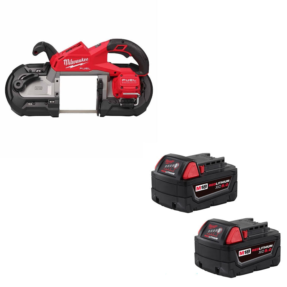 Milwaukee 2929-20 M18 FUEL Band Saw W/ 48-11-1852 M18 XC5.0 Battery, 2 Pack