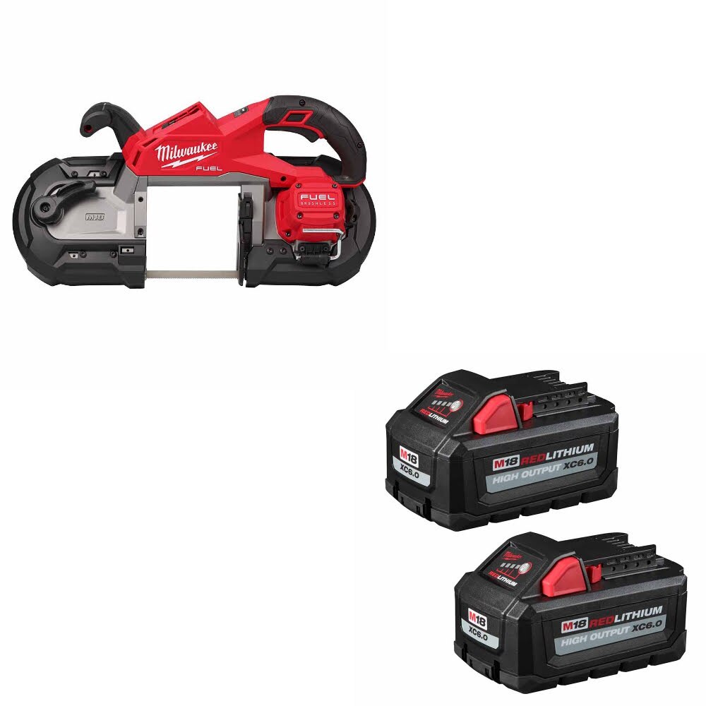 Milwaukee 2929-20 M18 FUEL Band Saw W/ 48-11-1862 M18 XC6.0 Battery, 2 Pack